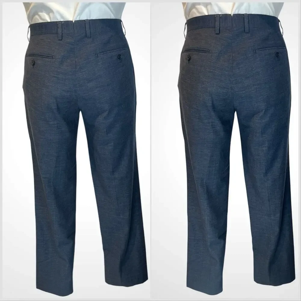 BR Banana Republic Marlane 40L 35x31 Slim Slate Blue Suit Wool Cotton